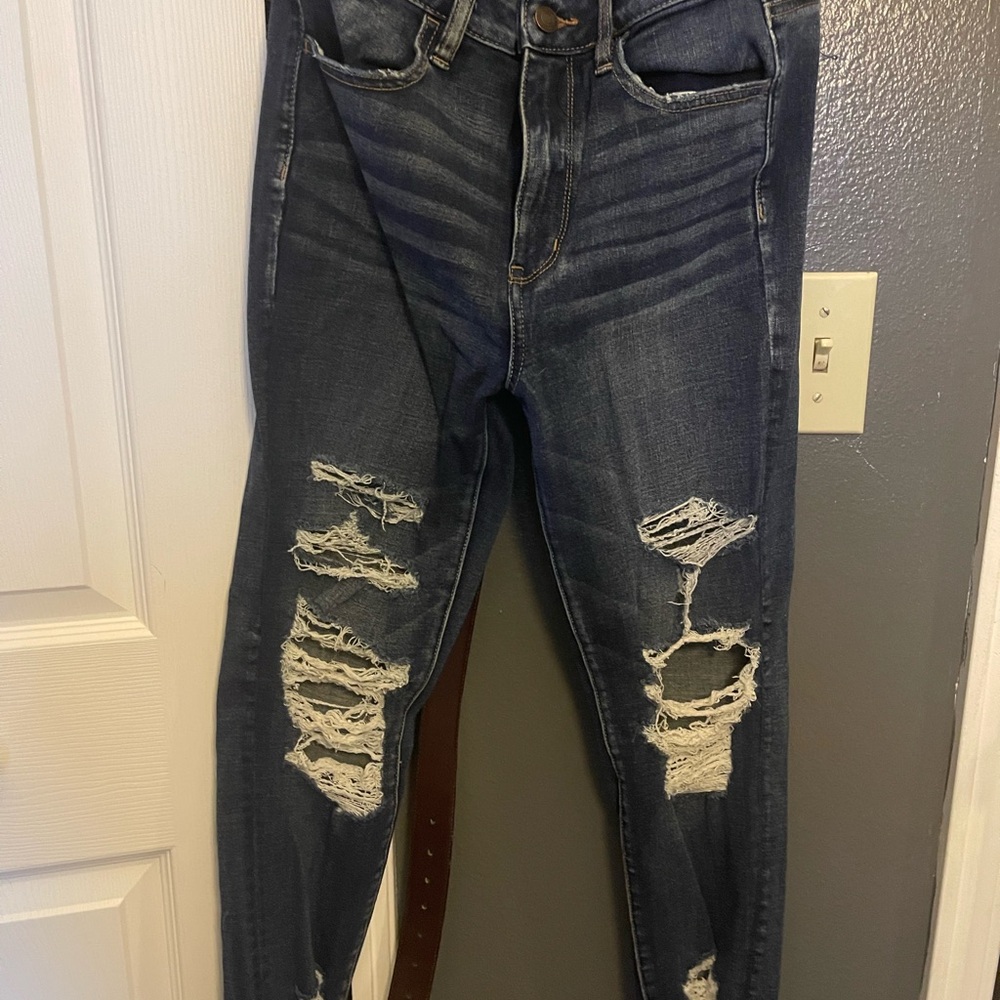 Stylish Distressed Blue Jeans for Women
